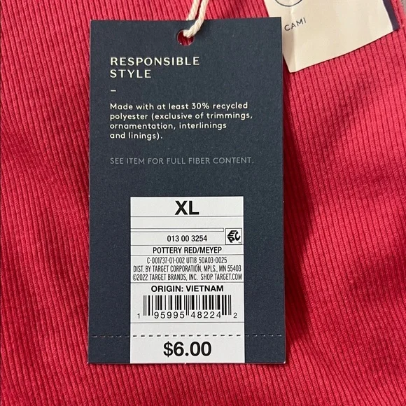 Universal Thread Raspberry Red Ribbed Camisole Tank - Picture 2 of 2